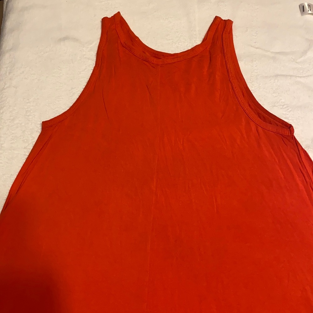 Orange tank dress.